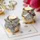 thumbnail image 3 of Owl Golden Ceramic Candle Holder Tealight Cup Candlestand Desktop Decor Big Eyes, 3 of 4