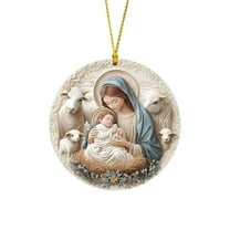 CuiLiyq Nativity Scene Ornaments, Christmas Tree Ornaments, Birth of Jesus Hanging Decorations, Holy Religious Gifts, Nativity Scene Christian Gifts
