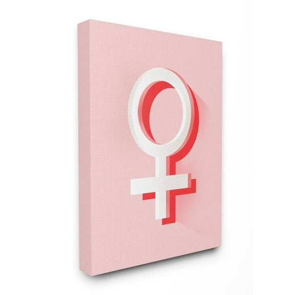 Stupell Industries Female Symbol Fashion Modern Pink Textured Design Canvas Wall Art by Daphne Polselli