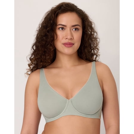 Bali Cotton Collection Underwire Bra, Moisture-Wicking, Convertible Seagrass Green 40C