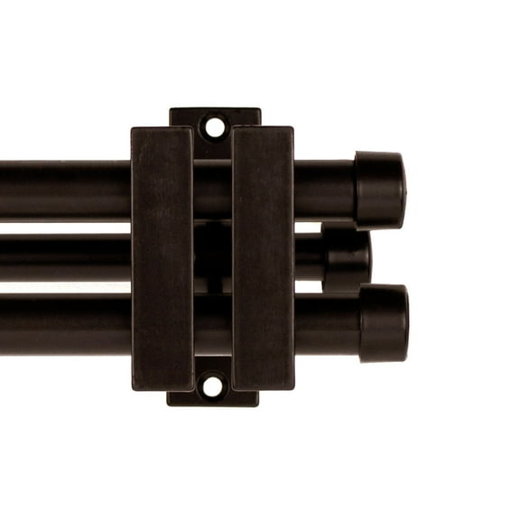 Lumino 5/8" and 5/8" Dark Oil Rubbed Bronze Semper Adjustable Double Curtain Rod Set, 36"-96"