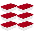 thumbnail image 1 of Sterilite Conteneur de Rangement sous le Lit 32 Qt avec Couvercle, Rouge (6 Pack), 1 of 5