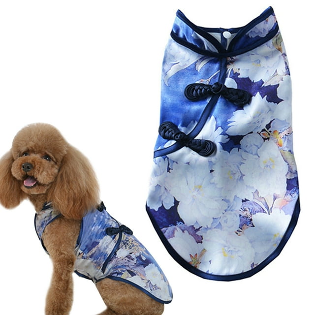 Ropa con broches para perros Chaleco para perros Bípode para mascotas Ropa para mascotas Falda cheongsam para mascotas 1906