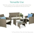thumbnail image 5 of YANG2  Set of 2 Wicker Ottomans, Multipurpose Outdoor Furniture for Patio, Backyard, Additional Seating, Footrest, Side Table w/Removable Cushions, Steel Frame - White Sand/Taupe, 5 of 8