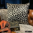 thumbnail image 4 of Euro Sham, Black N White Euro Pillow Shams 26x26 inch (65x65 cm), Velvet Euro Pillowcases, Animal Print, Animal Print Theme, Modern Euro Size Pillow Halloween Decorations - Wild Jungle, 4 of 10