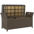 thumbnail image 1 of Dark Grey PE Rattan Storage Bench with Cushion - 29 Gallon Patio Seating & Outdoor Storage Box - Perfect for Balcony, Deck, or Garden - Durable & Portable Design, 1 of 7