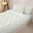 thumbnail image 3 of Erosebridal Pale Lime Green Polka Dot Zipper Queen Comforter Set with Fitted Sheet and 2 Pillowcases,White Circle Fresh Pattern Zipper Bedding Set For Girls,Reversible,4pcs, 3 of 7