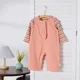 thumbnail image 5 of Pelele sin mangas para bebé de 0 a 3 años, mono infantil de Color sólido, monos para niño pequeño, ropa de primavera para niños y niñas, camiseta a rayas opcional, 5 of 6
