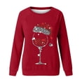 thumbnail image 4 of Contigoes Hauts pour Femmes en Liquidation, Mode Décontractée de Noël pour Femmes Imprimé Col Rond Manches Longues Amples, Blouses Chandails en Molleton, 4 of 4