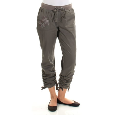 Gray Capris - INC Womens Gray Embroidered Tie Capri Pants Size: 2