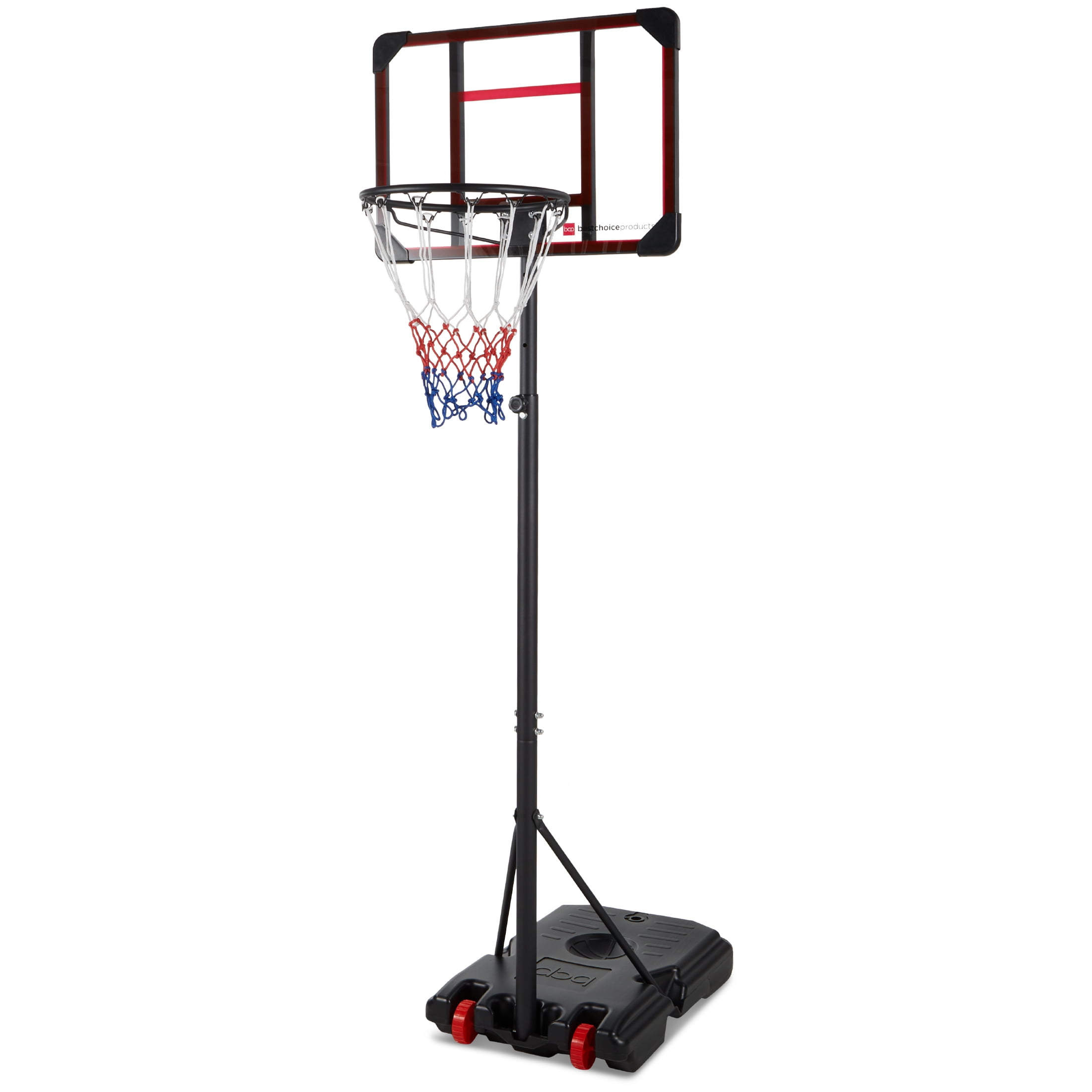 Best Choice Products Kids Height-Adjustable Basketball Hoop, Portable Backboard System w/ 2 Wheels - Clear