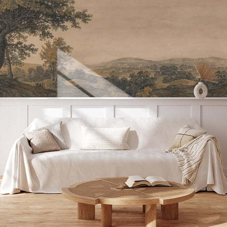 MUDECOR Wall Mural Vintage Countryside Landscape Illustrations Removable Self-Adhesive Wallpaper Wall Decoration for Bedroom Living Room - 48"x72"
