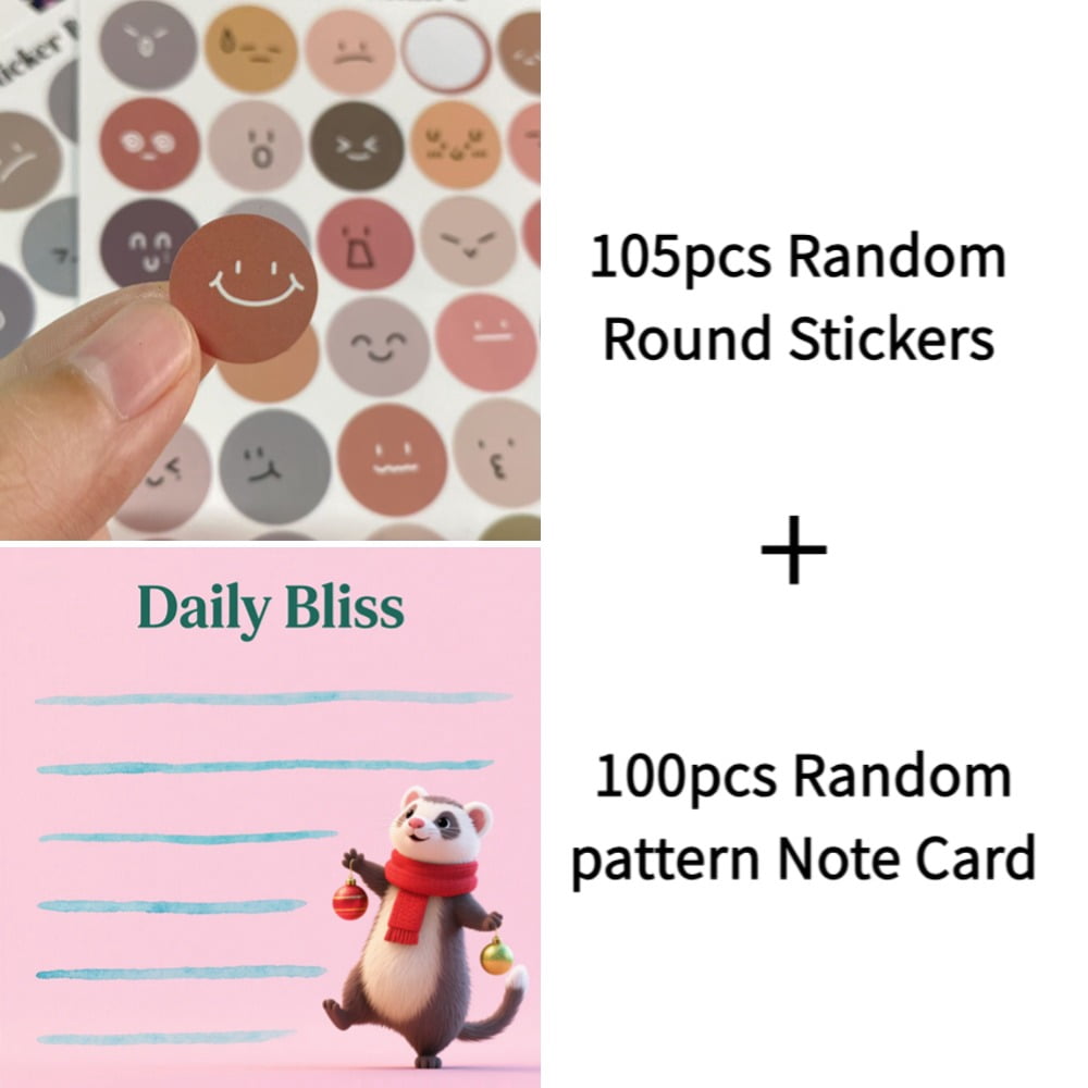 Daily Bliss: Sticky Notes Featuring Lovely Animals (3.54×3.54 inches)100-pack with105 Emoticon Stickers,Ideal for Quickly Jotting Down Reminders,marking Key Points and Leaving Temporary Messages