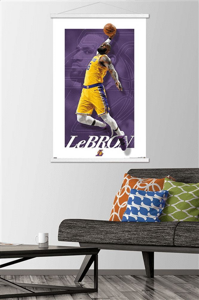 NBA Los Angeles Lakers - LeBron James 21 Wall Poster with Magnetic Frame, 22.375" x 34"