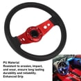 thumbnail image 4 of 13in Car Steering Wheel Racing Sports Steering Wheel PU Stylish Look Impact Resistant Enhanced Grip Easy Installation Racing Steering Wheel for Vehicle, 4 of 7