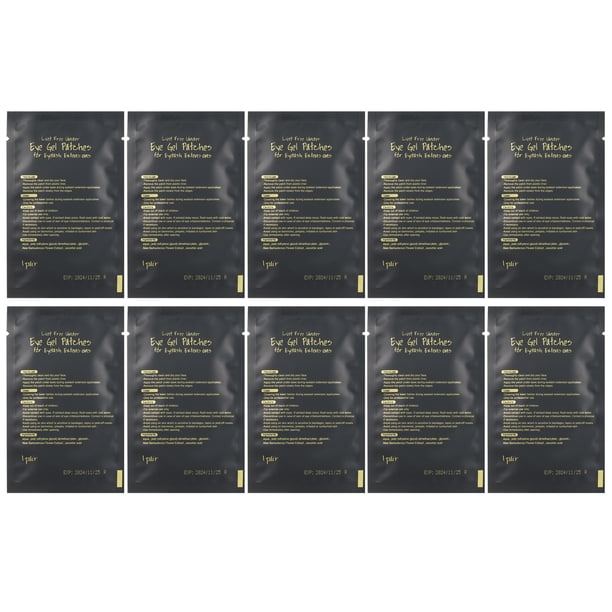 10 pares de extensiones de pestañas, parches de Gel para pestañas, Gel sin pelusa, parches para o Irfora Gel de parche de pestañas