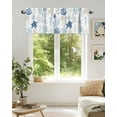 thumbnail image 6 of Blue Grey Coastal Kitchen Valances for Windows Ocean Animals Pattern Valance Curtains&nbsp; for Kitchen /Living Room/Bedroom/ Bathroom Decor, 42"x12 " ,Rod Pocket 1 Panel,, 6 of 7