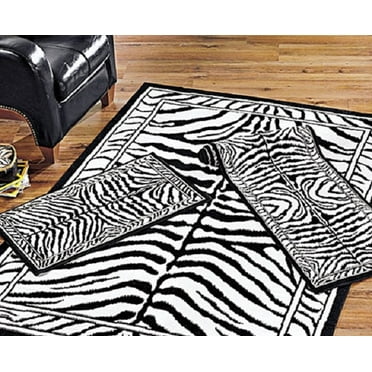 Home Dynamix Area Rugs: Zone: 7160: Zebra Rug: 3 Piece Set - 2' x 3', 1' 10" x 7' 3", 5' 3" x 7' 5"