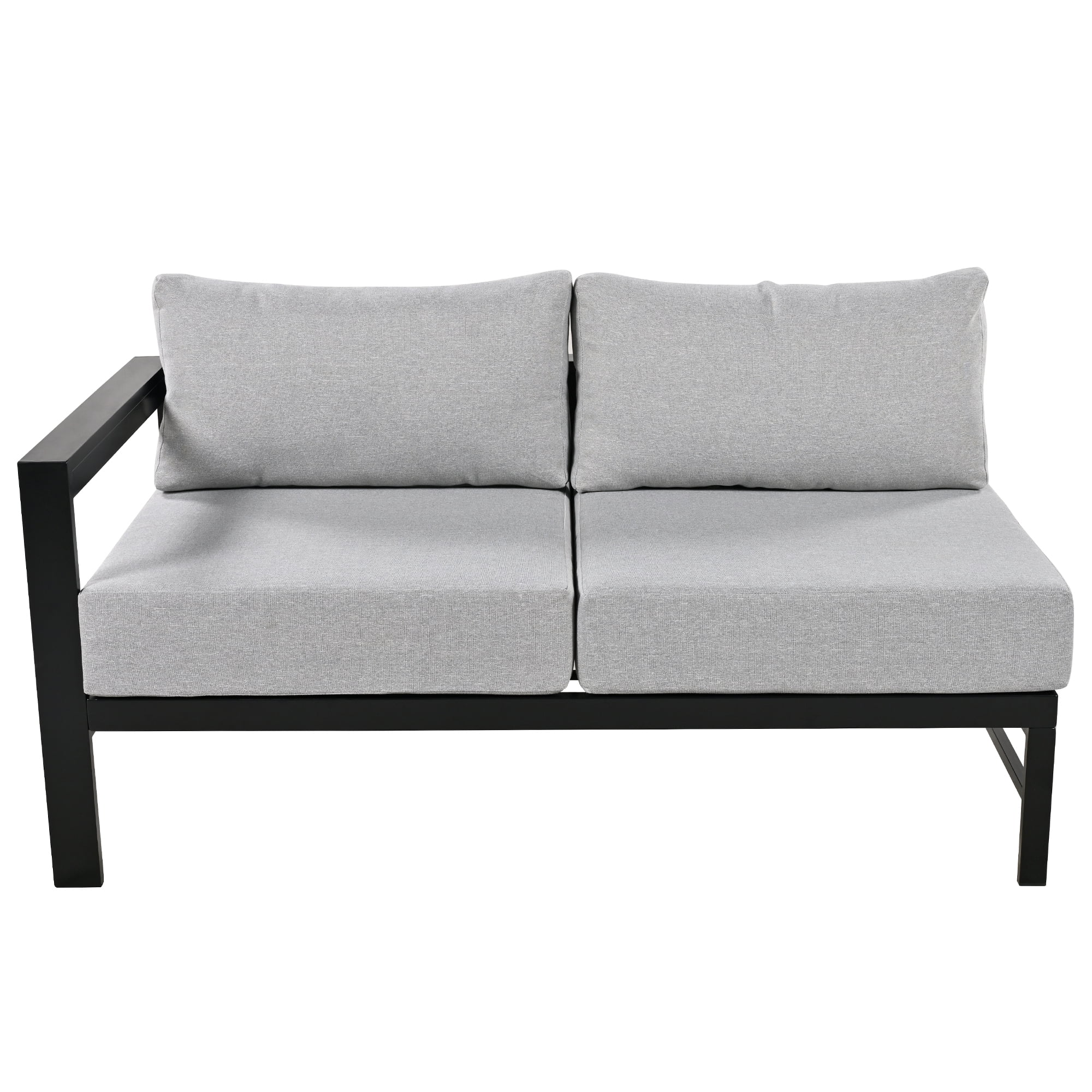 Harper & Bright Designs Outdoor Patio Furniture Set L-Shaped Aluminum Sectional Sofa All-Weather Patio Conversation Set with Cushions for Garden Backyard, Grey