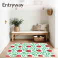 thumbnail image 3 of ODIKA 6'x9' Machine Washable Non-Slip Area Rug, Whimsical Berry Cluster Motif with Flowing Leafy Swirls High Traffic Rug with Pad, Red, 468228, 3 of 8