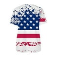 thumbnail image 4 of Cyber&Monday Deals Dyegold Summer Tops for Women 2023 Trendy, 1/4 Zip V Neck Tops for Women Summer Plus Size Patriotic US Flag Print Tshirts Short Sleeve Loose Fit Blouse ​Tunics, 4 of 5