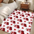 thumbnail image 4 of Summer Fruit Area Rugs 3x5 ft Watercolor Cherry Red Love Heart Polka Dot Bow Washable Rug Non Slip Indoor Carpet Absorbent Floor Mat for Living Room Bedroom Dining Room, 4 of 9