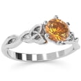 thumbnail image 2 of Celtic Trinity Knot Citrine Engagement Ring In 14k White Gold, 2 of 6