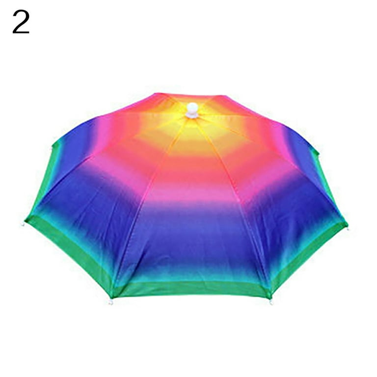 Yirtree Fishing Umbrella Hat Folding Sun Rain Cap Adjustable Multifunction  Outdoor Headwear Outdoor Foldable Anti-Rain Sun Shade Adult Head Umbrella