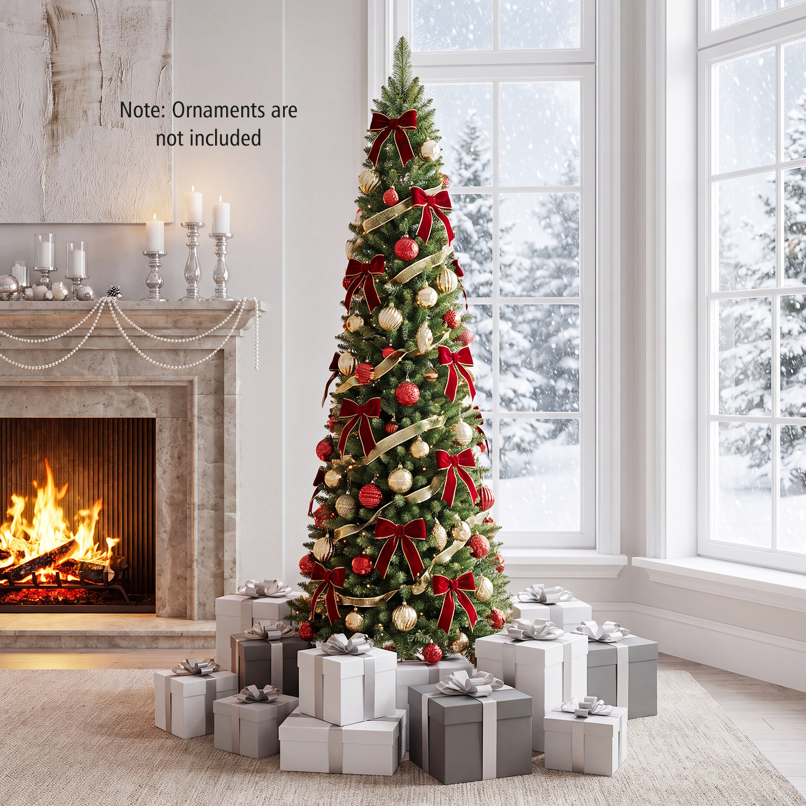 Costway 6 Ft Pre-Lit Pencil Christmas Tree with 180 LED Lights photo 2