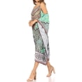 thumbnail image 3 of Sakkas Amaya Loose Fit Long Printed Strappy Cutout Shoulder Boat Neck Kaftan Dress - ORTU144-Turq - One Size, 3 of 5