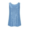 thumbnail image 4 of Yigetop Sequin Tank Tops for Women, Womens Summer Fashion Sequin Tops Neck Sequin Sleeveless Tanks Tops Blouses Sparkly Tops for Women Light Blue M, 4 of 6