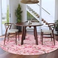 thumbnail image 3 of Round Rug 7Ft Washable Non-Slip, Spring Peaches Circle Area Rugs for Living Room Bedroom, Botanical Blossom Flowers Branches Indoor Floor Mats Carpet Runner for Home Decor Aesthetic, 3 of 8