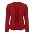 thumbnail image 3 of GPOECD Veste de Costume Sans Col à Manches Longues Ajustée à la Mode pour Femmes, Rouge, P, 3 of 3