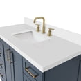 thumbnail image 5 of ARIEL 49" Midnight Blue Bathroom Vanity 1.5" Edge Pure White Quartz Countertop & Splash, Rectangular Sink, 2 Soft Closing Doors, 9 Full Extension Dovetail Drawers, Brushed Nickel, 5 of 9
