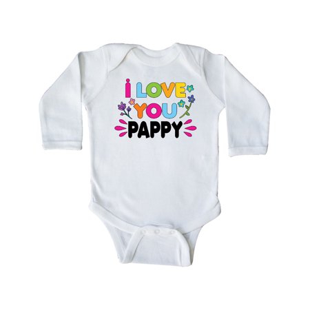 

Inktastic I Love You Pappy with Flowers Gift Baby Girl Long Sleeve Bodysuit