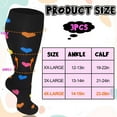 thumbnail image 4 of Hengguang 3 Pairs Plus Size Compression Socks for Women & Men, 20-30 mmHg Wide Calf Extra Large Knee High Flight Socks Compression Stockings for Circulation Support（4xl）, 4 of 7