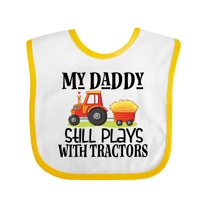 Inktastic Farming Daddy Plays with Tractors Boys or Girls Baby Bib