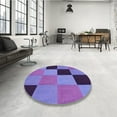 thumbnail image 4 of Ahgly Company Machine Washable Indoor Square Transitional Purple Mimosa Purple Area Rugs, 4' Square, 4 of 7