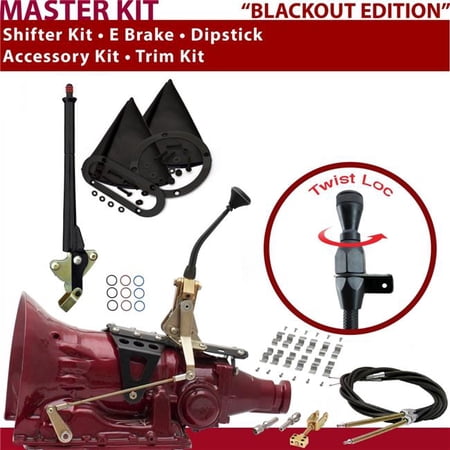 American Shifter C6 Shifter Kit 8 in. E Brake Cable Clamp Trim Kit Dipstick for D586E