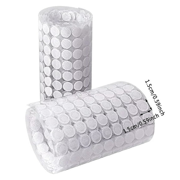 JJKBVCLO 1000 15mm Self Adhesive 500 Pairs Self Adhesive Suitable For Paper Plastic Glass Leather Metal Garments (White)