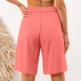 thumbnail image 5 of JJHGVB Womens Linen Shorts Pedal Pushers for Women Long Shorts for Women Linen Shorts Linen Bermuda Shorts for Women Beach Cropped Trousers Wide Leg Elastic Waist Womens Long Shorts Pink M, 5 of 8
