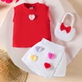 thumbnail image 2 of mgoYE Baby Girl Clothes 6-9 Months Toddler Baby Girl Clothes Summer Linen Outfit Bows Ruffle Vest Shirts + Ruffled Short Set 12 18 24 Month 2T 3T(Red,2-3 Years), 2 of 8