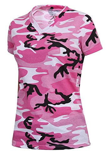 Womens Long Length V-Neck Camouflage T 