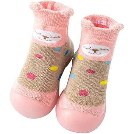 

QWZNDZGR Baby Sneakers Toddler First Walking Shoes Non-Skid Indoor Slipper Shoes Socks Booties First Walking Shoes
