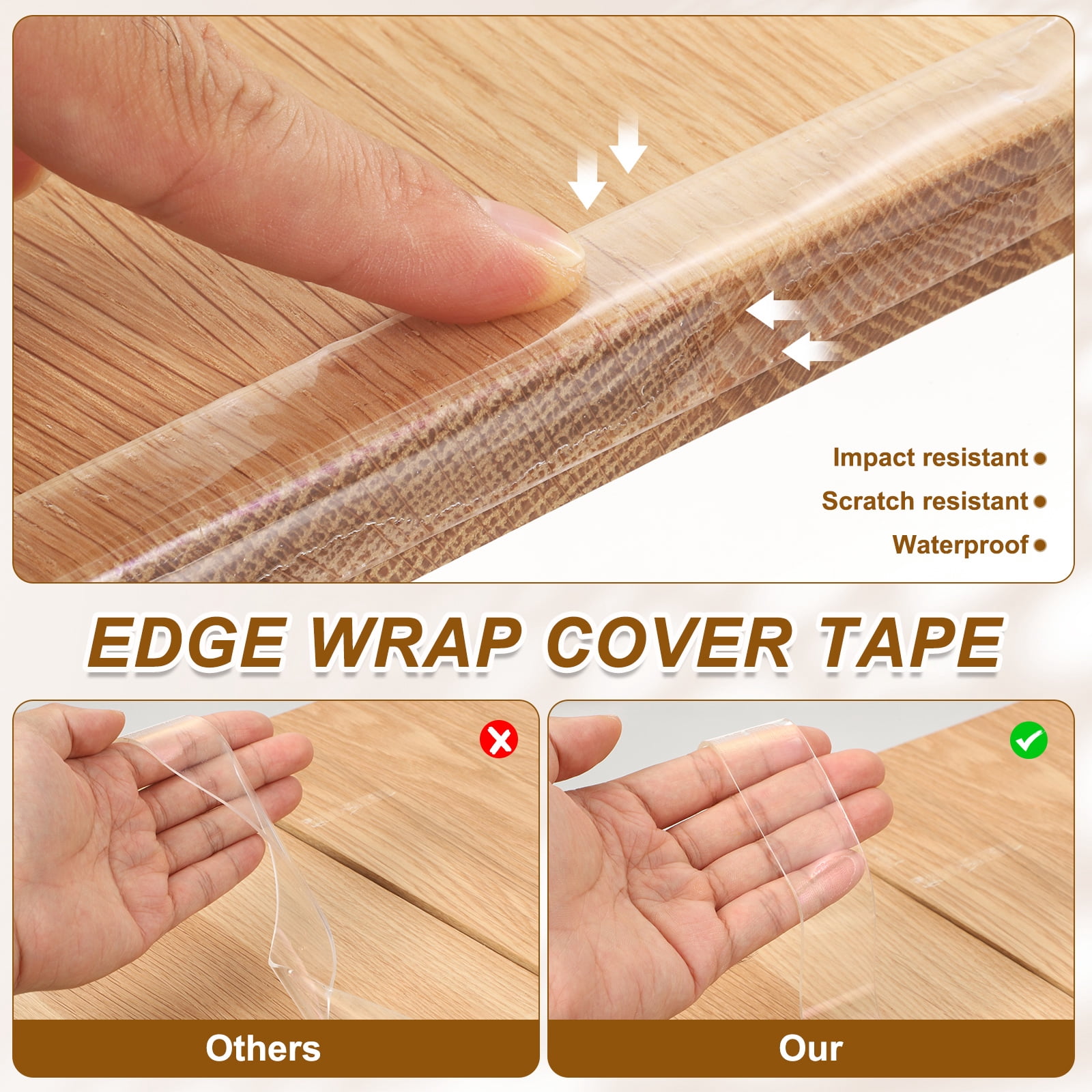 Clear Edge Protector Strip, 2.76 in x 16.4 ft Sharp Edge Wrap Cover Tape Soft Corner Guards for Furniture Cabinets Drawers Tables Door
