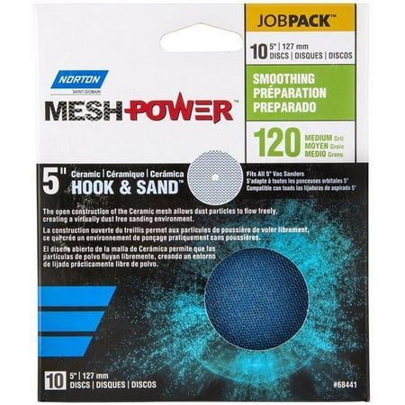 

Norton 5in. Ceramic Mesh Power Sanding Discs — 10-Pack 120 Grit