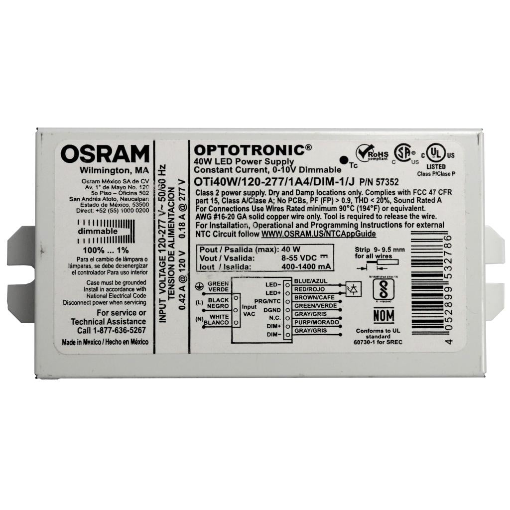 Osram LED Power Supply OT40W Programmable OT40W/PRG1400C/UNV/DIM-1/J New 