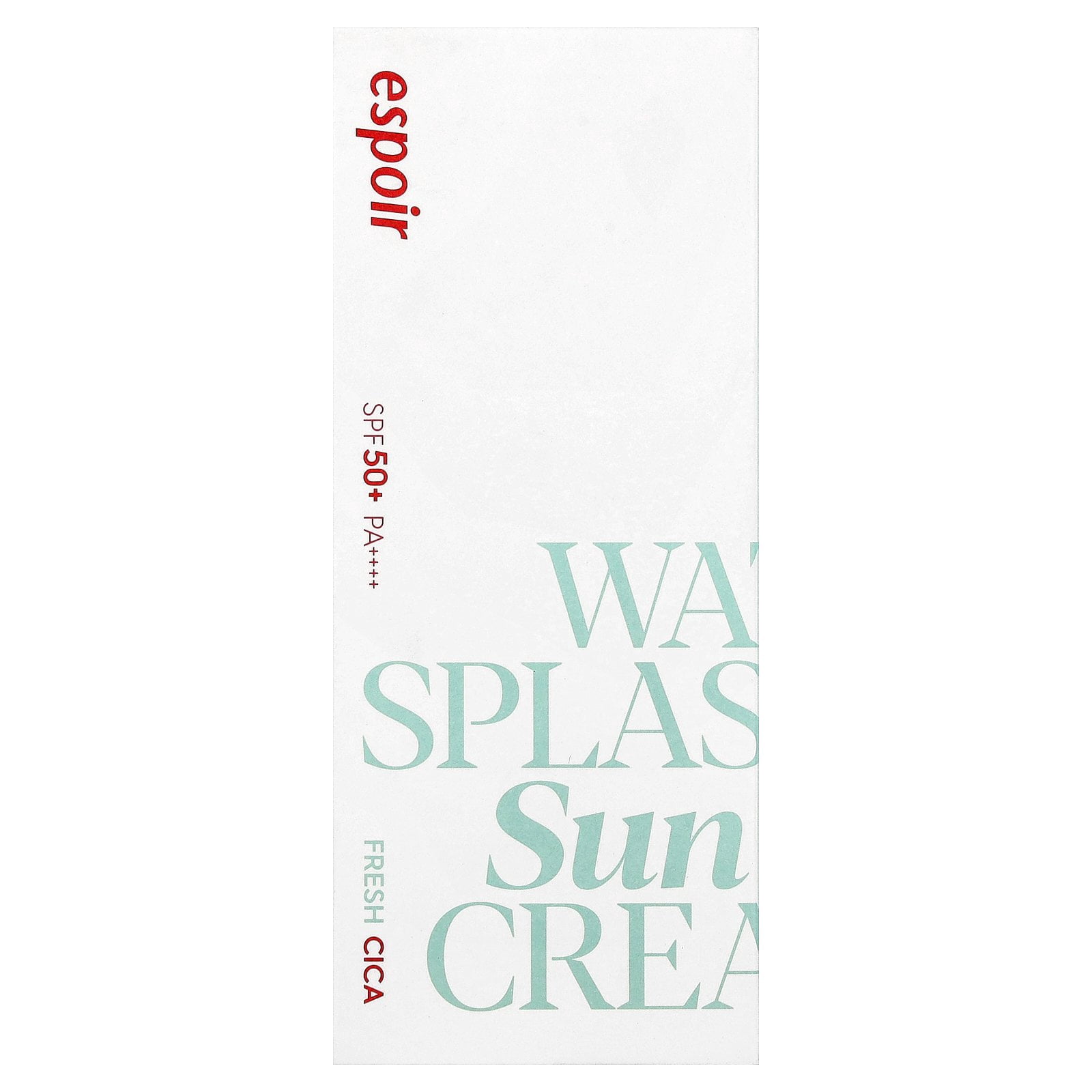 Espoir Water Splash Sun Cream, Fresh Cica, SPF 50+ PA++++, 60 ml