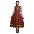 thumbnail image 1 of Bimba Brique Rouge2 Damas Indien Kurti Longue pour Femmes Tenue de Fête Imprimée Sans Manches Robe Anarkali Kurti XXX-Large, 1 of 6