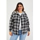thumbnail image 1 of Sobre camisa con capucha Roman Fashion/Tallas EXtras, 8066 (Negro cuadros) negro 36, 1 of 7